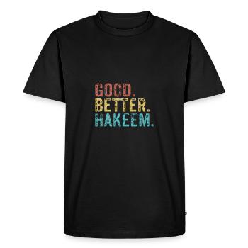 Les mecs cool s’appellent Hakeem - T-shirt Premium bio Homme - noir - Devant - Nico (187cm)
