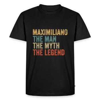 Maximiliano l’homme le mythe - T-shirt Premium bio Homme - noir - Devant - Nico (187cm)