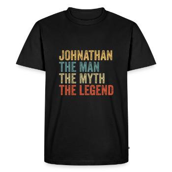 Johnathan the man the myth - Men's Premium Organic T-Shirt - black - Front - Nico (187cm)