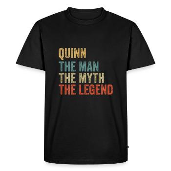Quinn l’homme le mythe - T-shirt Premium bio Homme - noir - Devant - Nico (187cm)