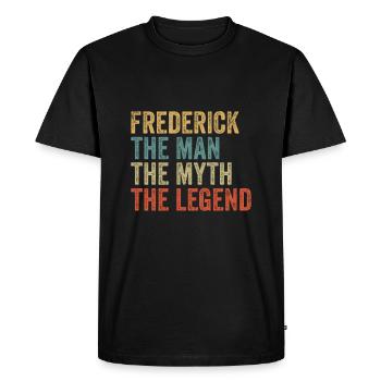 Frederick the man the myth - Männer Premium Bio T-Shirt - Schwarz - Vorne - Nico (187cm)