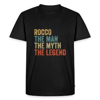 Rocco the man the myth - Männer Premium Bio T-Shirt - Schwarz - Vorne - Nico (187cm)