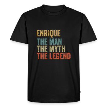 Enrique l’homme, le mythe - T-shirt Premium bio Homme - noir - Devant - Nico (187cm)
