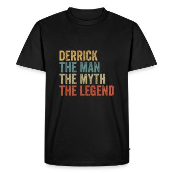 Derrick l’homme le mythe - T-shirt Premium bio Homme - noir - Devant - Nico (187cm)