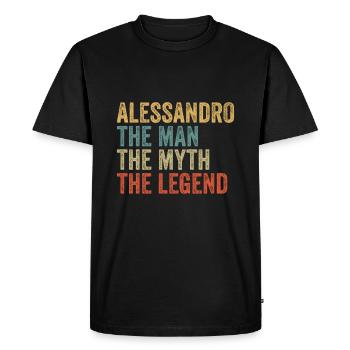 Alessandro l’homme, le mythe - T-shirt Premium bio Homme - noir - Devant - Nico (187cm)