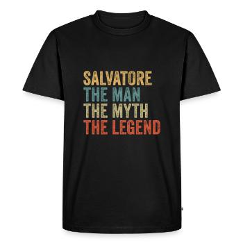 Salvatore the man the myth - Men's Premium Organic T-Shirt - black - Front - Nico (187cm)
