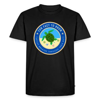 Fun Fact about Turtles - Men's Premium Organic T-Shirt - black - Front - Nico (187cm)