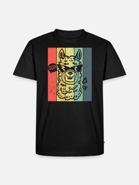 SUPer Cool Lama T-Shirt - Men's Premium Organic T-Shirt - black