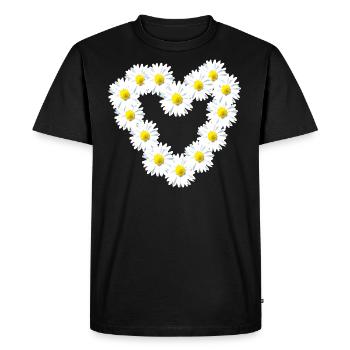 Heart Daisy Daisy Warm - Men's Premium Organic T-Shirt - black - Front - Nico (187cm)