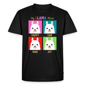 Mon humeur de lama - T-shirt Premium bio Homme - noir - Devant - Nico (187cm)