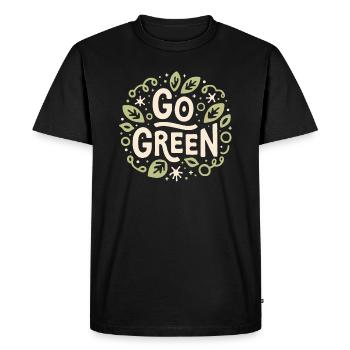 Go green eco friendly vegan végétarien aesthetic - T-shirt Premium bio Homme - noir - Devant - Nico (187cm)