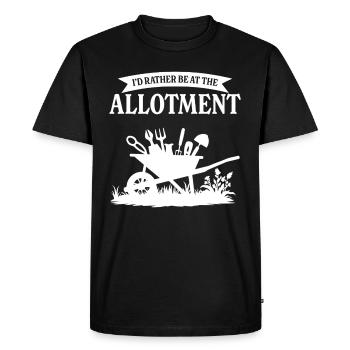 Je préférerais être au lotissement - T-shirt Premium bio Homme - noir - Devant - Nico (187cm)