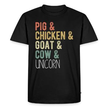 Animaux de la ferme drôles - cadeau rétro amoureux des animaux - T-shirt Premium bio Homme - noir - Devant - Nico (187cm)