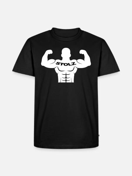 Stolzer Bodybuilder - Männer Premium Bio T-Shirt - Schwarz