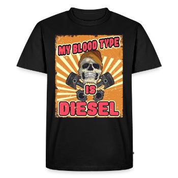 Mon groupe sanguin est le diesel pour les tournevis et les tuners - T-shirt Premium bio Homme - noir - Devant - Nico (187cm)