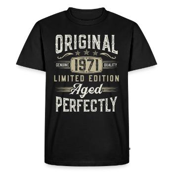 Born in 1971 Vintage Retro Birthday - Men's Premium Organic T-Shirt - black - Front - Nico (187cm)