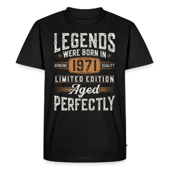 Vintage 1971 Vintage Birthday Retro - Men's Premium Organic T-Shirt - black - Front - Nico (187cm)