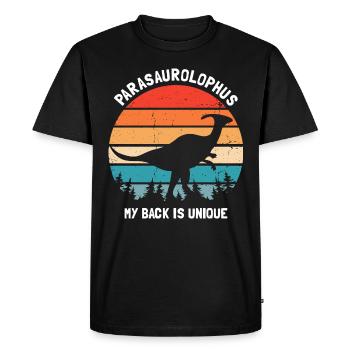 Paleontology Teacher and Parasaurolophus Motif - Men's Premium Organic T-Shirt - black - Front - Nico (187cm)
