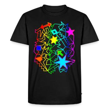 colorful stars arrows rainbow ornaments - Men's Premium Organic T-Shirt - black - Front - Nico (187cm)