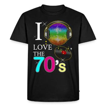 Groove 70s Funky Nostalgia - Men's Premium Organic T-Shirt - black - Front - Nico (187cm)