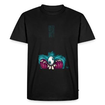 OneEyeTwoPupil [00110101] - Men's Premium Organic T-Shirt - black - Front - Nico (187cm)