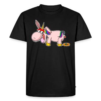 Les œufs de Pâques la licorne de Pâques caca - T-shirt Premium bio Homme - noir - Devant - Nico (187cm)