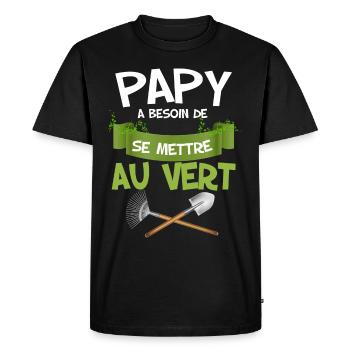 Papy A Besoin De Se Mettre Au Vert Homme Jardinage - T-shirt Premium bio Homme - noir - Devant - Nico (187cm)