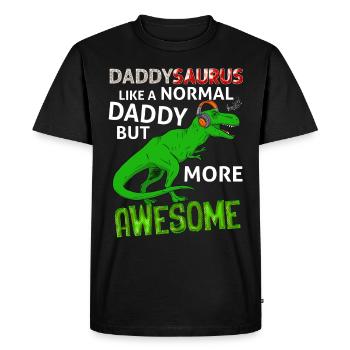 daddysaurus The Best awesome Dinosaur Dad - Men's Premium Organic T-Shirt - black - Front - Nico (187cm)