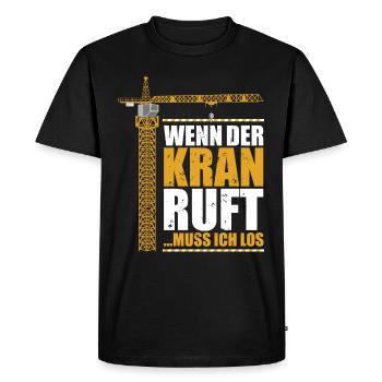 Kranführer lustiges Geschenk - Männer Premium Bio T-Shirt - Schwarz - Vorne - Nico (187cm)