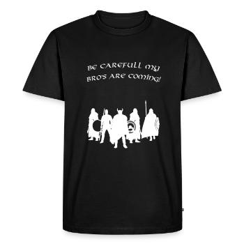 Vikings Vikings Bro Mjolnir Thor's Hammer Gift - Men's Premium Organic T-Shirt - black - Front - Nico (187cm)