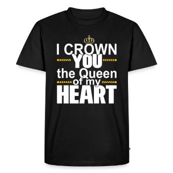 QUEEN OF MY HEART GIFT FOR VALENTINE’S DAY HIM - T-shirt Premium bio Homme - noir - Devant - Nico (187cm)