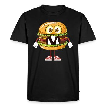 Halloween Monster Burger - Men's Premium Organic T-Shirt - black - Front - Nico (187cm)