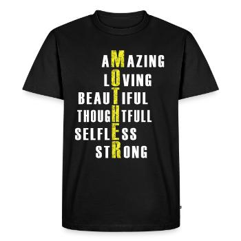 Fête des mères - T-shirt Premium bio Homme - noir - Devant - Nico (187cm)