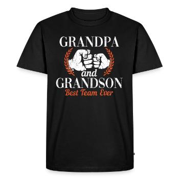 GRANDPA et GRANDSON meilleure équipe de tous les temps - T-shirt Premium bio Homme - noir - Devant - Nico (187cm)