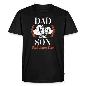 DAD et SON meilleure équipe de tous les temps - T-shirt Premium bio Homme - noir - Devant - Nico (187cm)