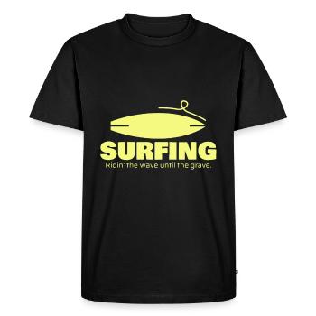 Surfing, gift, gift idea - Men's Premium Organic T-Shirt - black - Front - Nico (187cm)