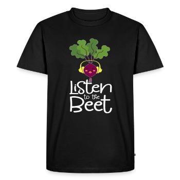 Écoutez le betterave DJ navet - T-shirt Premium bio Homme - noir - Devant - Nico (187cm)