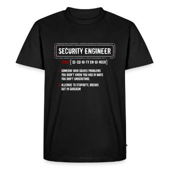 Sécurité informatique Définition de la sécurité Cybersécurité - T-shirt Premium bio Homme - noir - Devant - Nico (187cm)