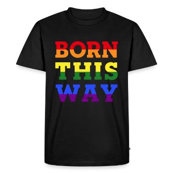 Born this way gay gay pride lgbt shirt - Men's Premium Organic T-Shirt - black - Front - Nico (187cm)