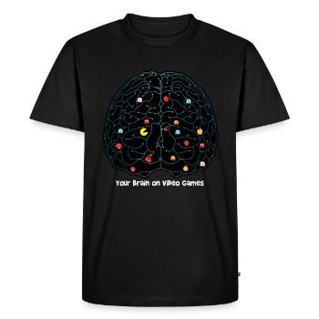 Votre cerveau sur les jeux vidéo - T-shirt Premium bio Homme - noir - Devant - Nico (187cm)