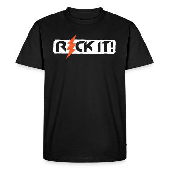 Rock it - fête de cadeaux rock 'n' roll - T-shirt Premium bio Homme - noir - Devant - Nico (187cm)