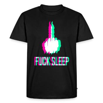 Techno Druff Fuck Sleep Awake Drugs Rave EDM Party - Men's Premium Organic T-Shirt - black - Front - Nico (187cm)