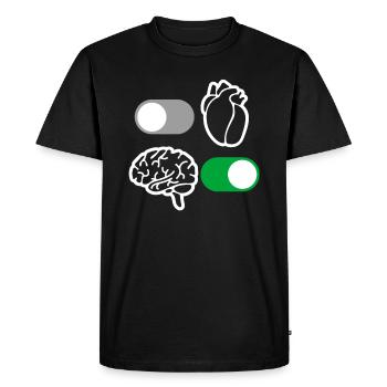 Raison de cerveau et de coeur - T-shirt Premium bio Homme - noir - Devant - Nico (187cm)