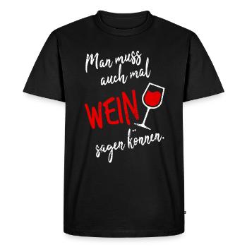 Vin buveur vin vin rouge dictons drôles fête du vin - T-shirt Premium bio Homme - noir - Devant - Nico (187cm)