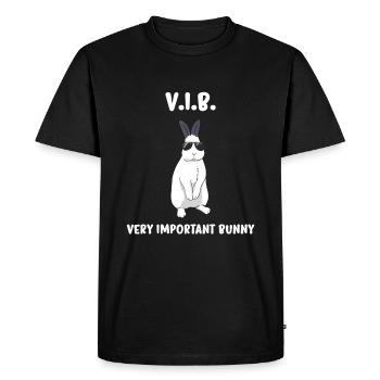 Lapin avec des lunettes de soleil lapin drôle de cadeau - T-shirt Premium bio Homme - noir - Devant - Nico (187cm)
