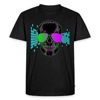 Crâne disco fête crâne 3d - T-shirt Premium bio Homme - noir - Devant - Nico (187cm)