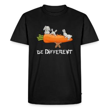 Soyez différent lapin drôle design mignon lapin - T-shirt Premium bio Homme - noir - Devant - Nico (187cm)