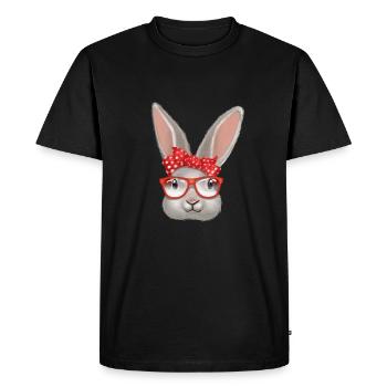 Visage de lapin mignon design rétro lapin vintage - T-shirt Premium bio Homme - noir - Devant - Nico (187cm)