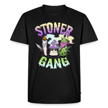 Stoner gang joint herbe floraison champignon magique stoner - T-shirt Premium bio Homme - noir - Devant - Nico (187cm)