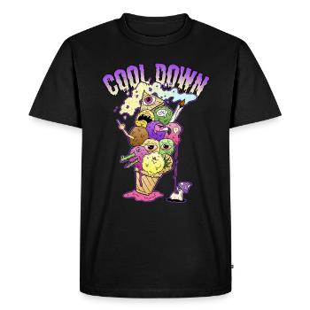 Crème glacée glace LSD voyage herbe fumée mixte stoner - T-shirt Premium bio Homme - noir - Devant - Nico (187cm)